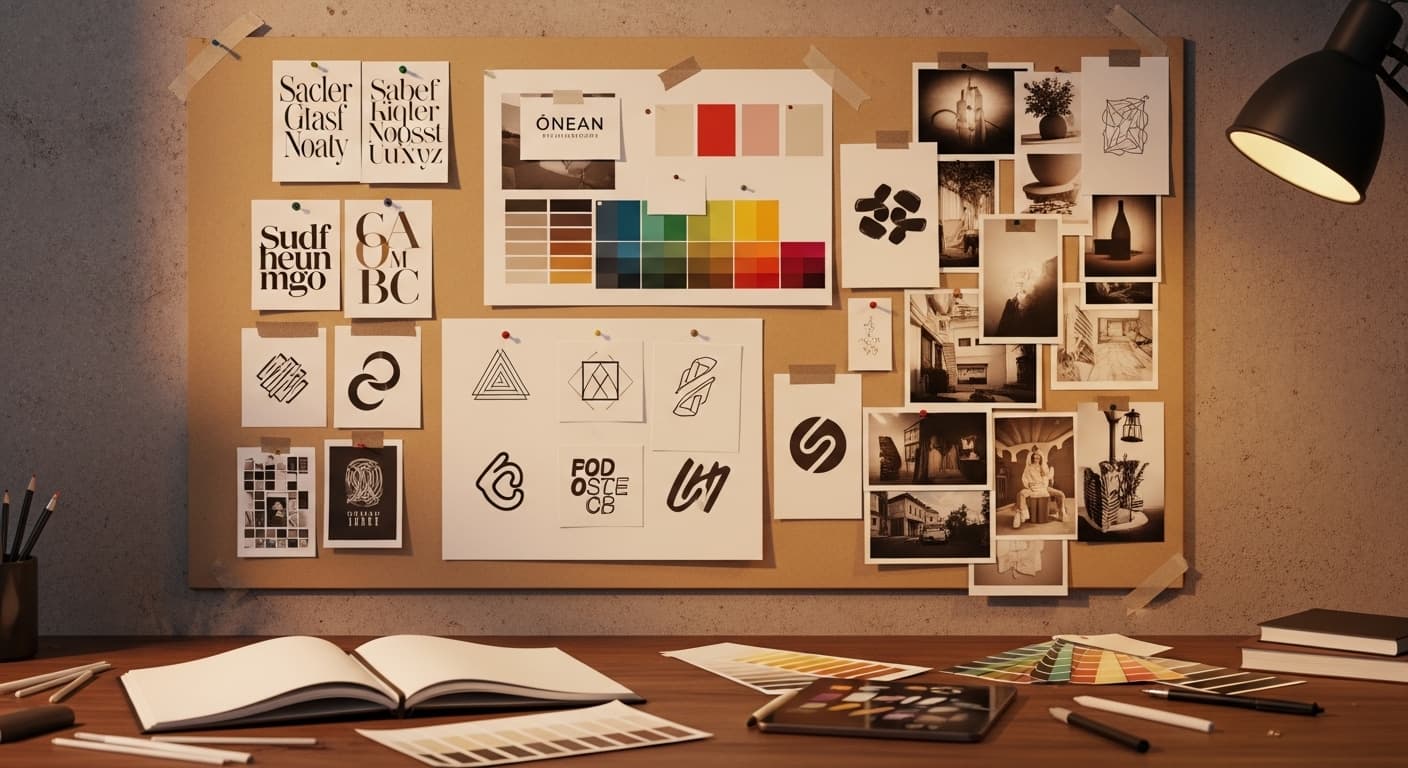 Kurumsal kimlik rehberi için renk ve tipografi sistemi örneği